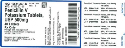 Label 500mg 40ct (Label Penicillin V Potassium Tabs 500mg Bpi(10544 297 40) Dava(67253 201 50) Rev3)